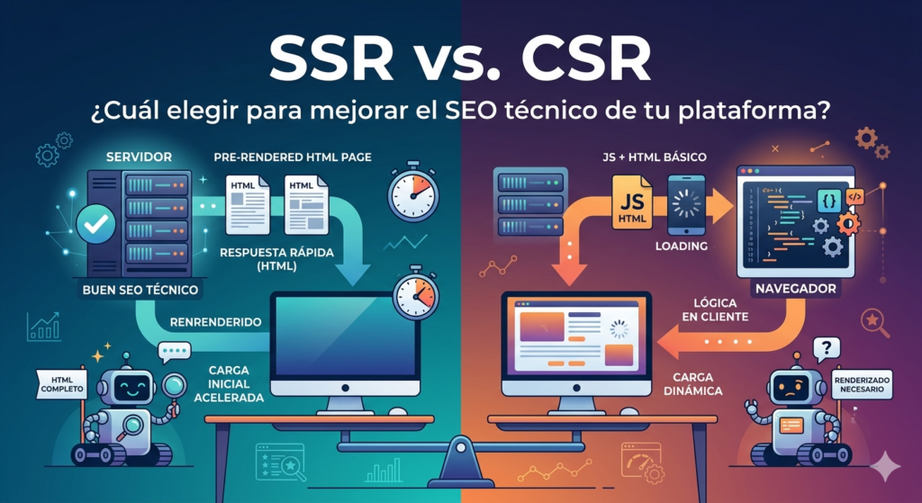 SSR vs. CSR: ¿Cuál elegir para mejorar el SEO técnico de tu plataforma?